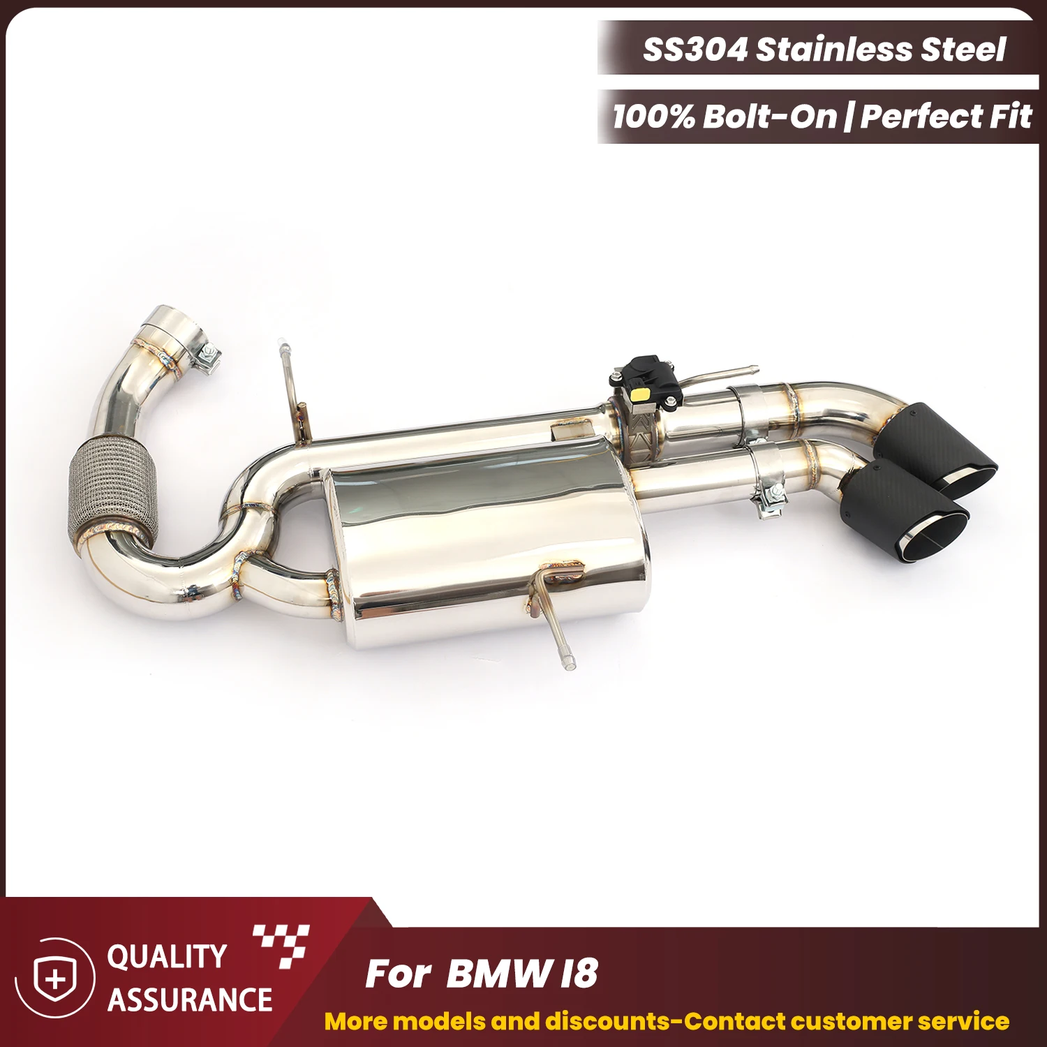 

BMW i8 2014+ Valvetronic Mid Rear Pipe Exhaust Performance Upgrade Adjustable Aggressive Sound Boost Power Tuning Parts