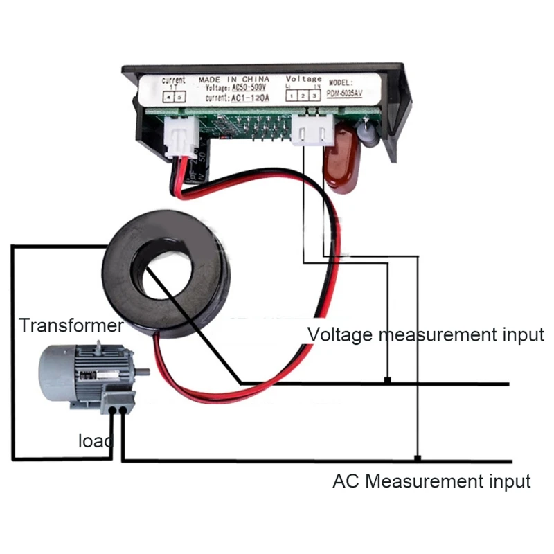 Mini voltímetro Digital, amperímetro con pantalla LED, AC50-500/0-600v, medidor de voltaje
