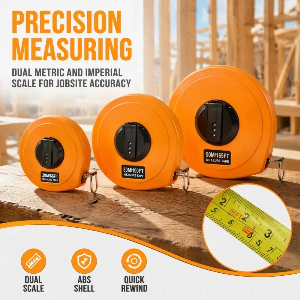 Impact Resistant Long Steel Tape Measure Anti Fouling Metric And Imperial Heavy Duty Tape Measure Quick Rewinding