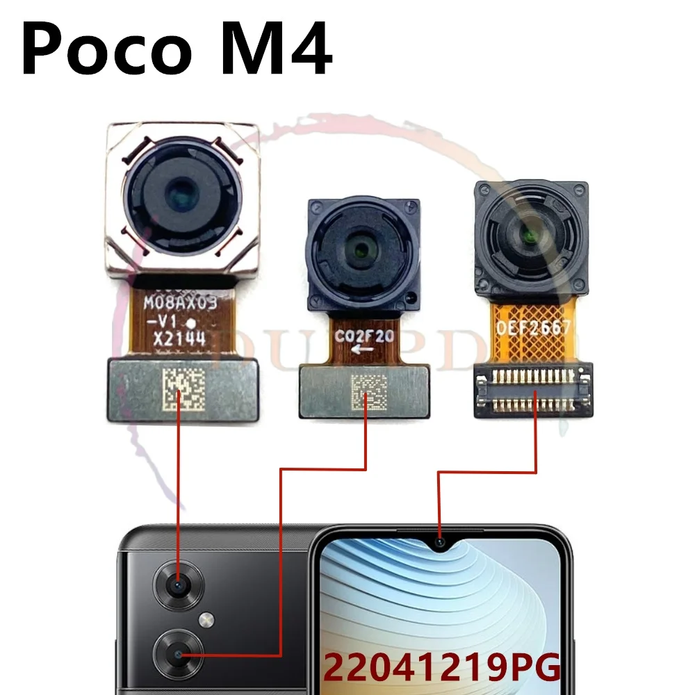 Front Back Main Camera For Xiaomi Poco M4 Pro 5G M4Pro Frontal Facing Seilfie Small Primary Big Rear Camera Flex Cable