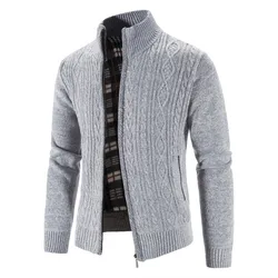 Men Winter Jackets Cardigans Casual Sweatercoats Warm Sweaters Male Stand-up Collar Slim Fit Sweaters Coats Winter Clothes 3XL