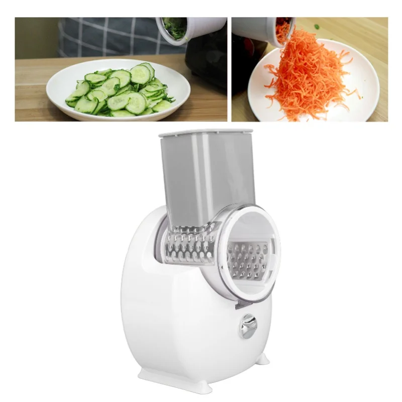 

Electric Shredder White Battery Powered Stainless Steel Easy Control Efficient Electric Grater For Fruits Vegetables Cheeses