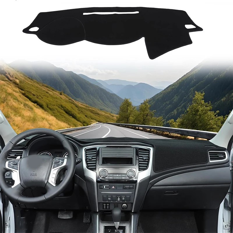 For Mitsubishi Triton L200 2015-2020 Polyester Car Dash Cover Mat Dashboard Mat Anti-Slip Dash Board Pad Accessories