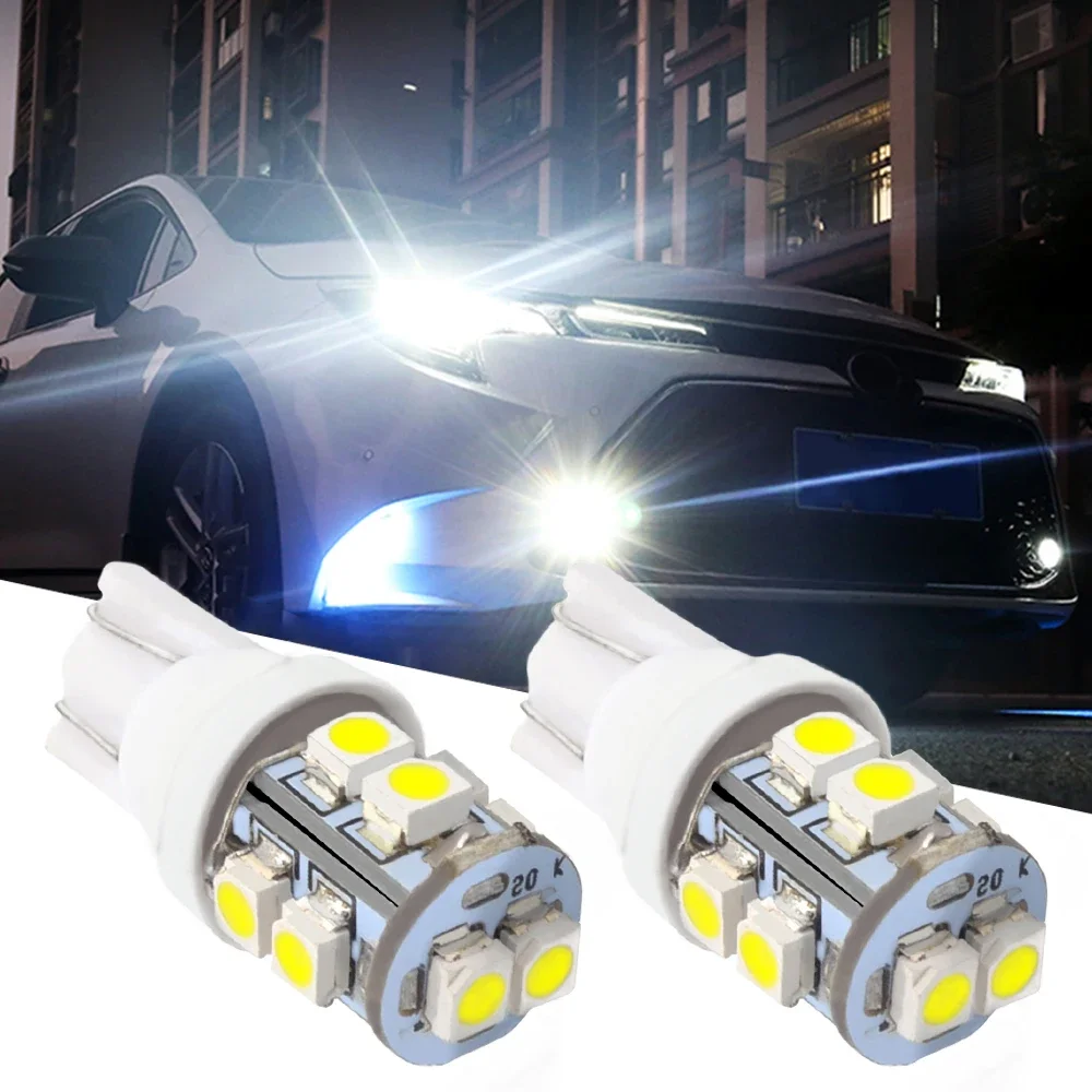 

2Pcs T10 W5W 1210 3528 10SMD White External Car Lights 168 194 DC 12V 10Smd Lamps Reading License Plate Side Wedges Signal Bulb