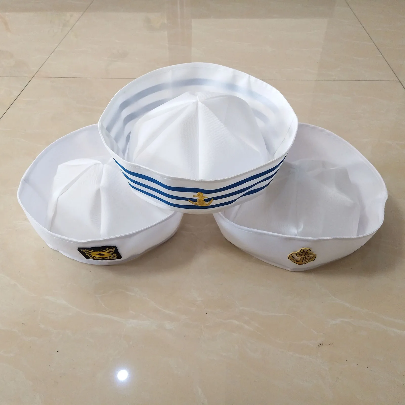 1pc Sailor Hat Cloth Material for Cosplay Party Captain Navy Cap Nautical Costume Accessory Durable Lightweight Breathable