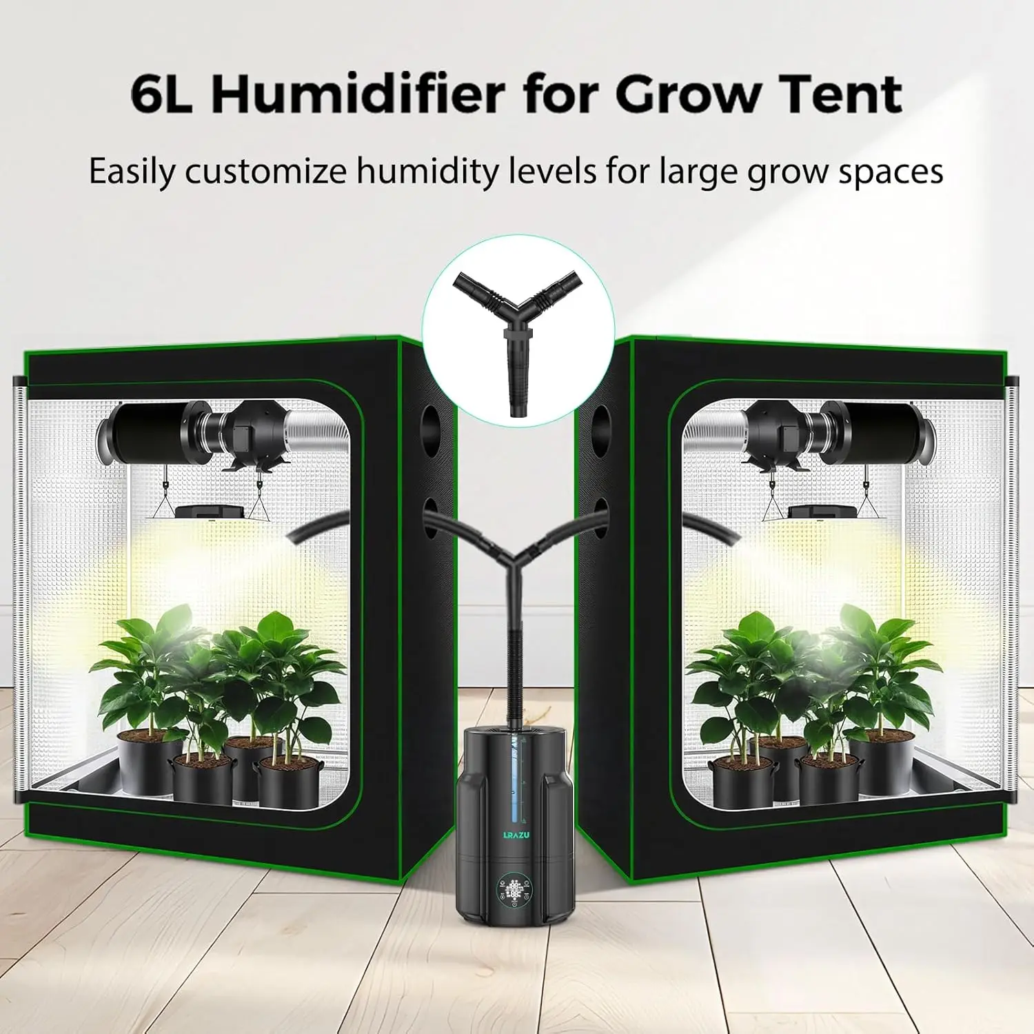 6L/1.59Gal Humidifier for Plants, Reptile Fogger Mister with Precise Temp & Humidity Probe/Expandable Hose, Smart