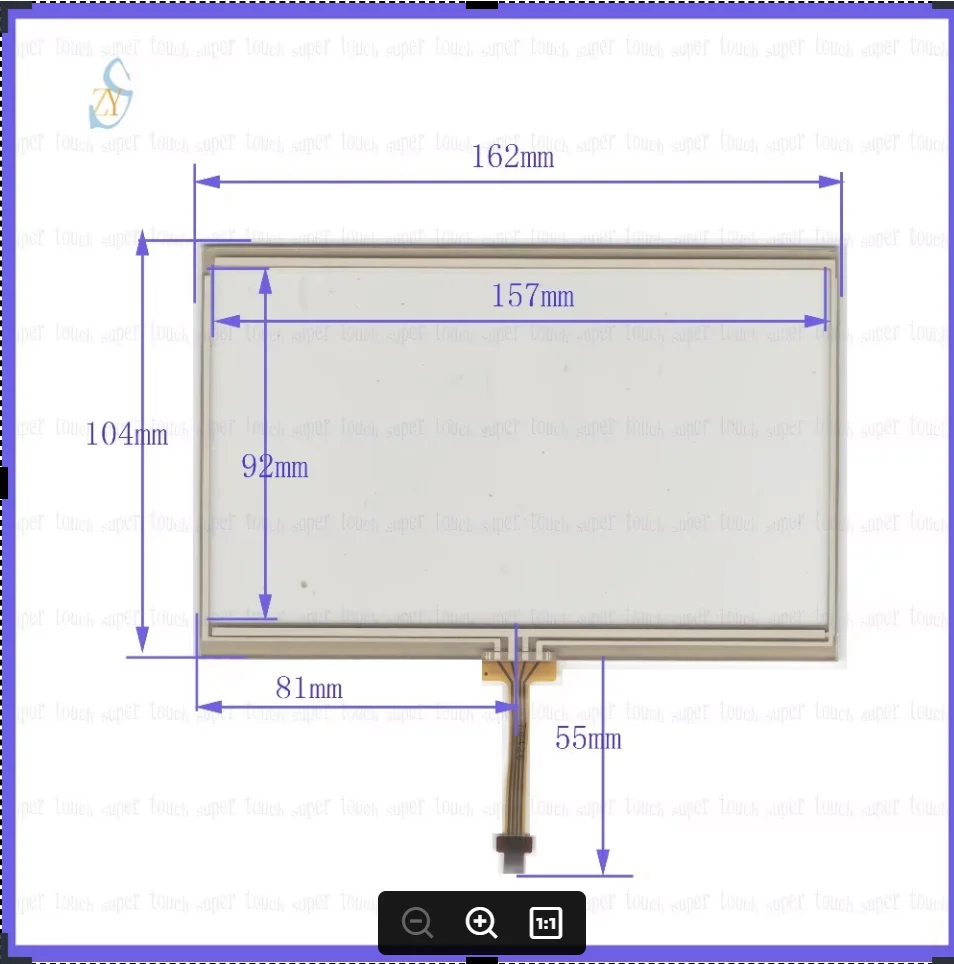 

ZhiYuSun 162mm*104mm 170426 7inch 4-wire resistive touch panel for Car DVD, 162*104 GPS Navigator screen