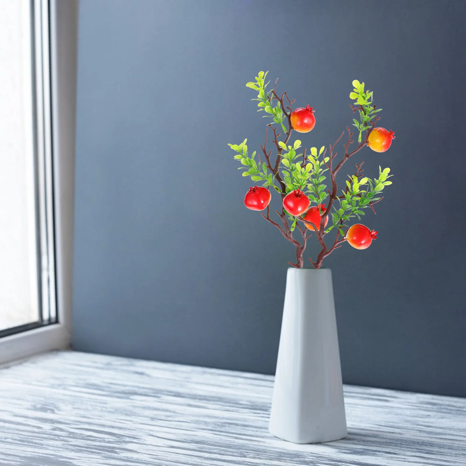 

2pcs 35Cm Pomegranate Stem Branches Simulated Fruit Decor For Holiday Party Home Garden Lawn Artificial Flowers Fake Berry
