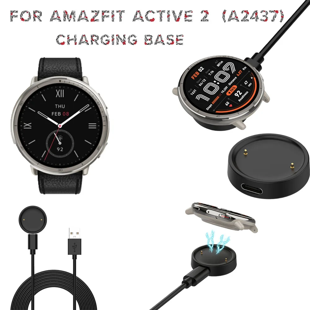 

For Amazfit Active 2（A2437）Charging Base smart watches Magnetic charger For Huami Amazfit Active2 adapter replacemen accessories
