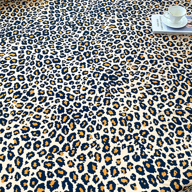 Leopard Print Bed Sheet Set ,Cheetah Skin Print Sheets Animal Theme Bedding Set with 1 Flat Sheet 2 Pillowcase Queen King Size
