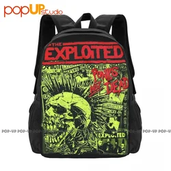 The Exploited Punks Not Dead Punk Metal Rock Thrash Band Backpack Large Capacity Portable Storage Bag