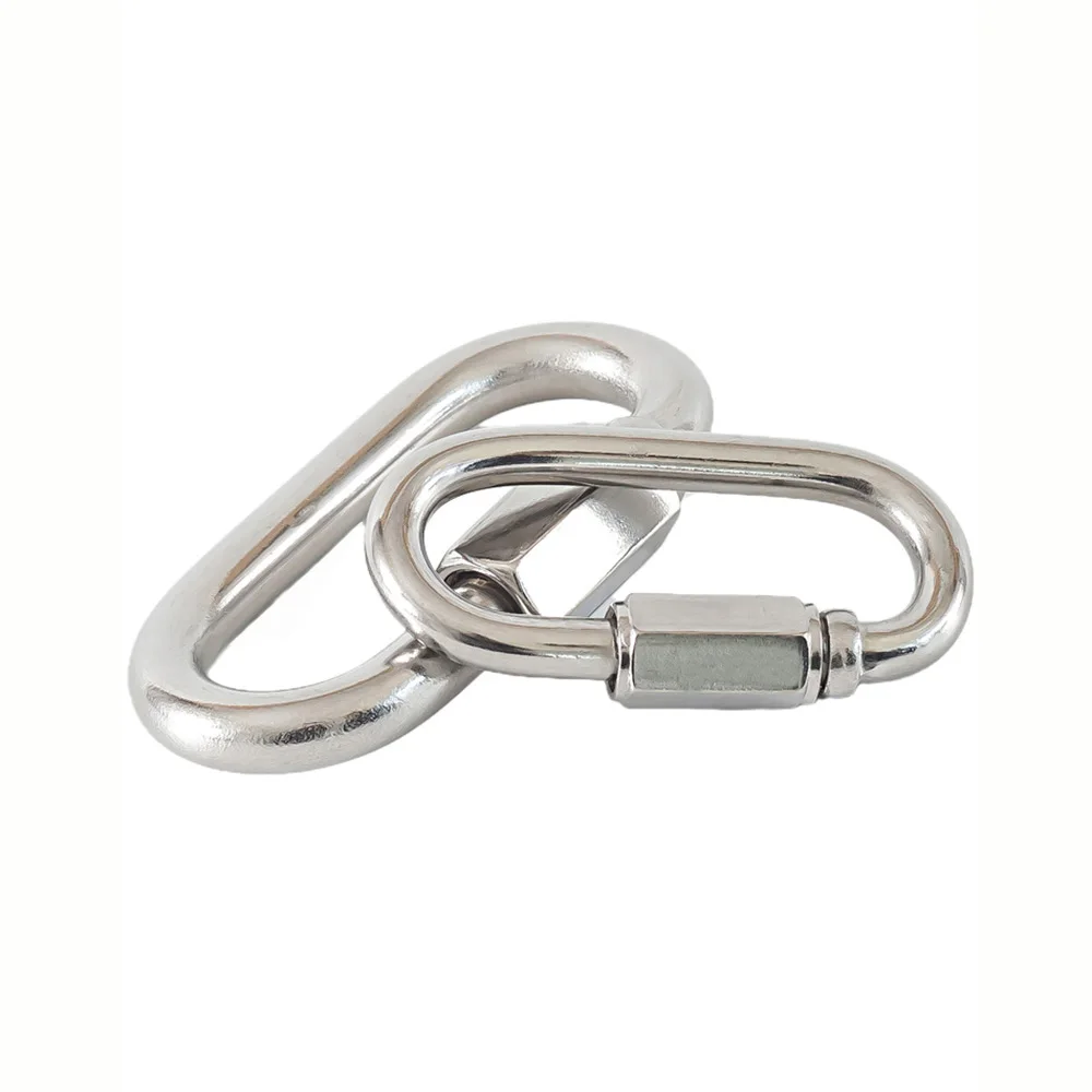 Quick Links Carabiner Screw Lock M3.5 M4 M5 M6 M8 M10 A2 304 Stainless Steel Snap Hook Climbing Gear Carabiner Chain Buckle