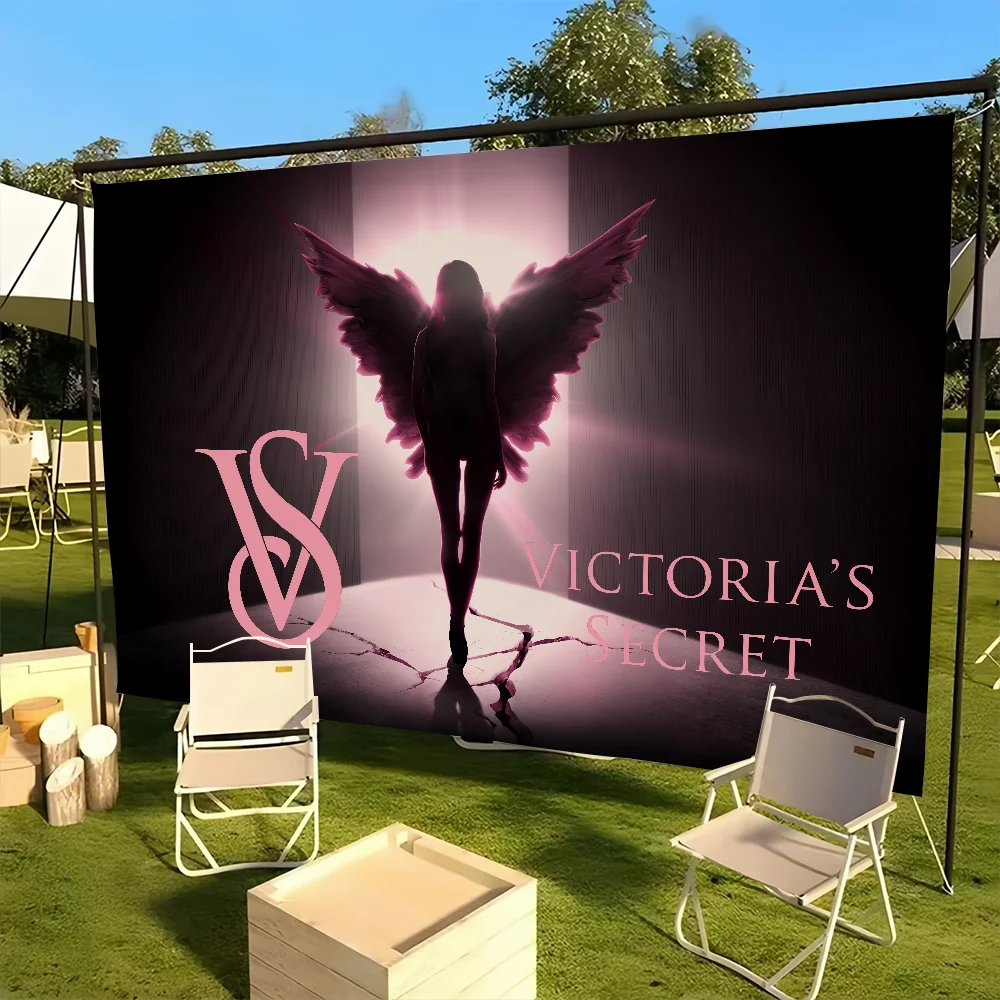 flag For Picnic Party Pink Art Luxury Home Decoration V-Victorias Outdoor S-Secrets Camping Banner