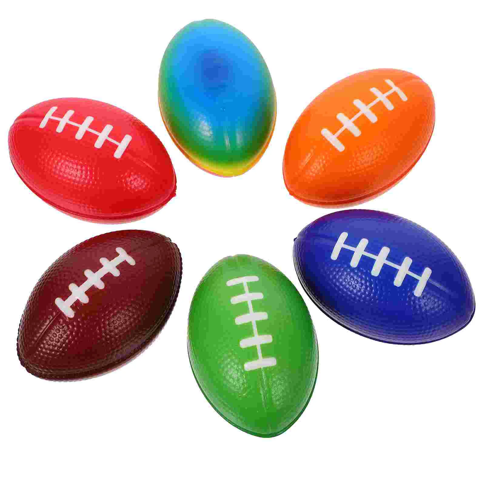 

6 Pcs Decoration Party Favors Mini PU Sports Ball Football (Mixed Color) 6pcs Rugby Toy Decorate Ornament