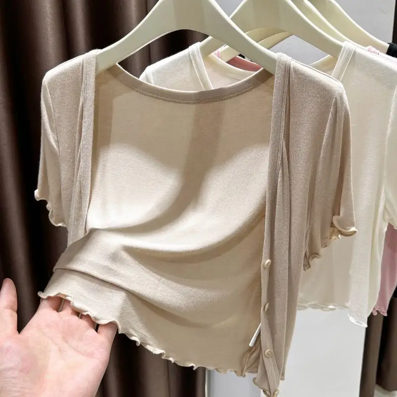 Plus Size Modal Lace Ort Sve Open Cardigan Damen Sommeroberbekleidung oulder awl ort Sle Sonnenschutzmantel Dünn...