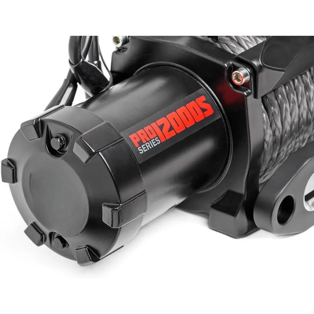 12,000LB PRO Series Electric Winch | Synthetic Rope - PRO12000S, Black