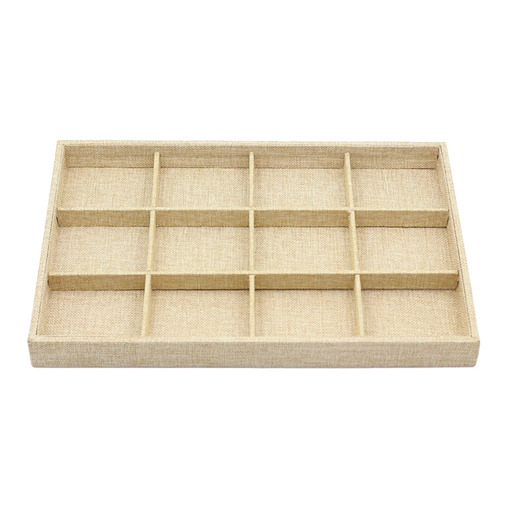 12 Grid Jewelry Display Tray Smooth Mdf Ring Showcase Rack Store Shop Rings Display Stand Jewelry Showcase Holder