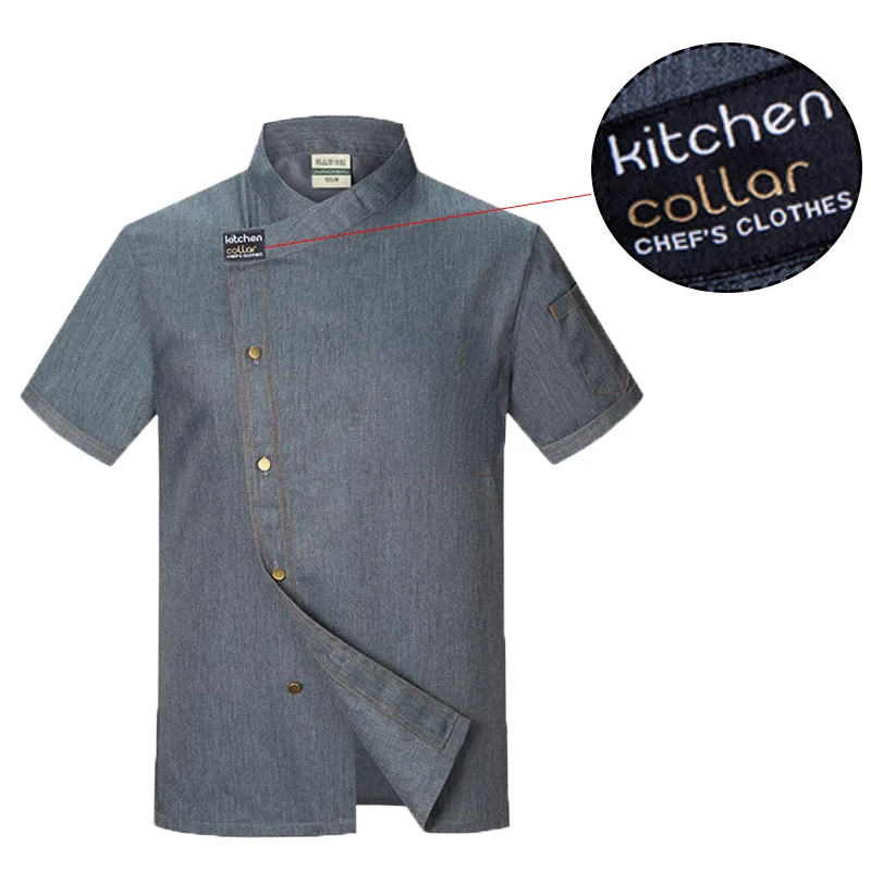 Koch jacke Männer Kurzarm Küche Koch hemden Unisex Restaurant Bäckerei Kellner Uniform