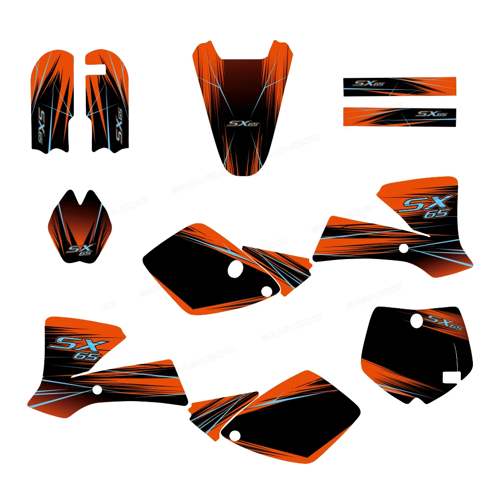 Full-graphic decal sticker suitable for SX 65 SX65 2002 - 2008 2003 2004 2005 2006 2007 set for motorcycle background