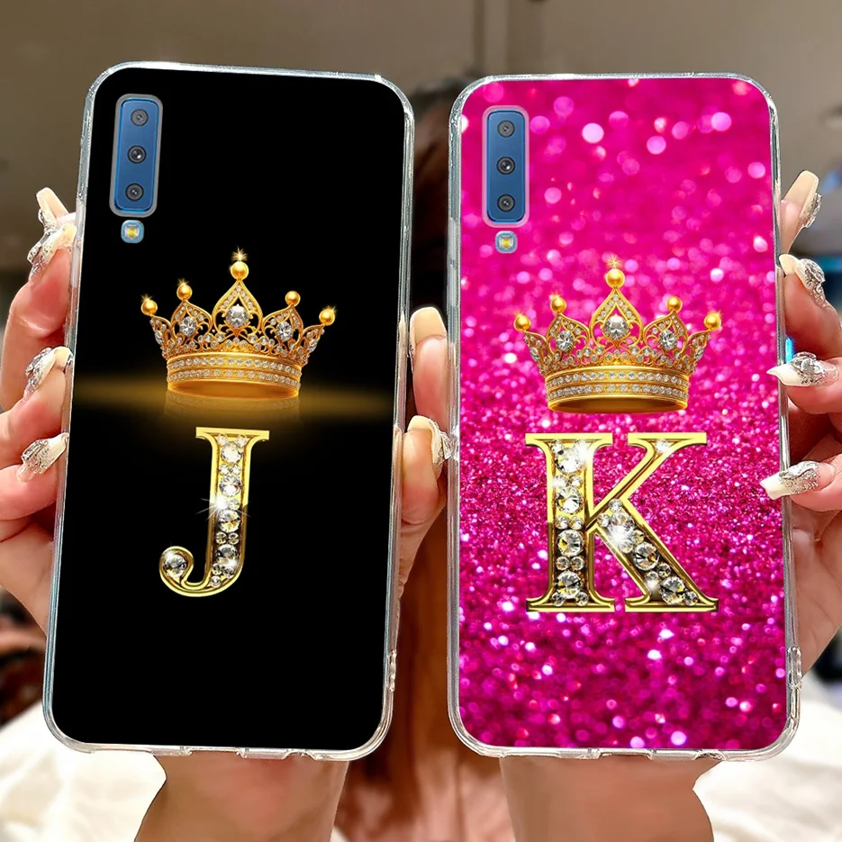 For Samsung Galaxy A7 2018 Case SM-A750F Luxury Fashion Letters Cover Soft Silicone Case For Samsung A7 2018 A750F Fundas Bumper