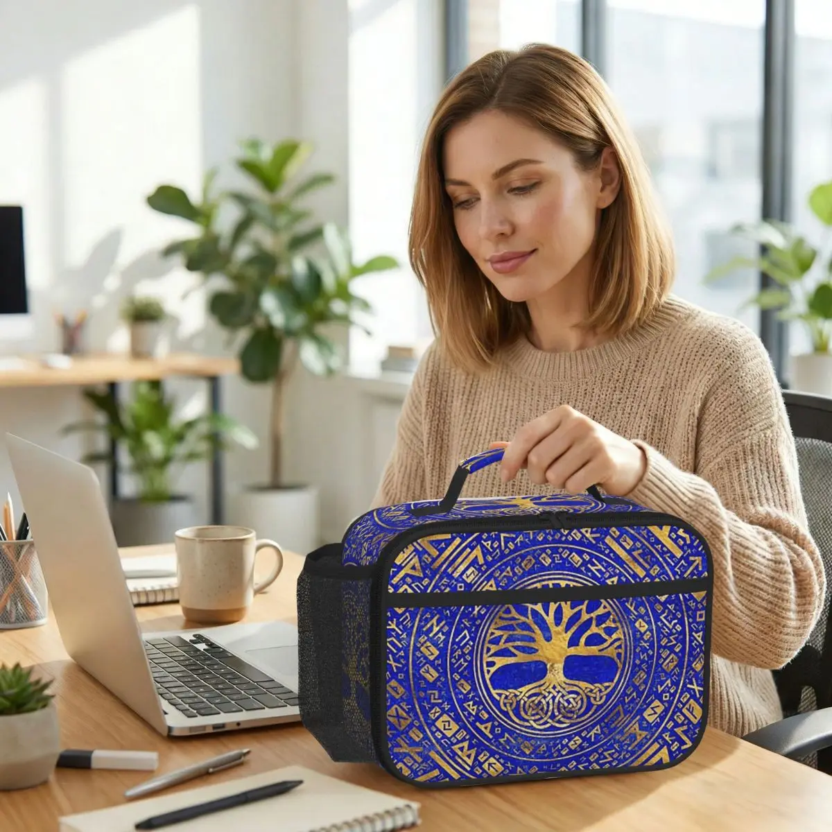 

Tree Of Life -Yggdrasil - Lapis Lazuli Insulated Lunch Bag for Kids School Cooler Thermal Food Box Tote Lunch Boxes Container