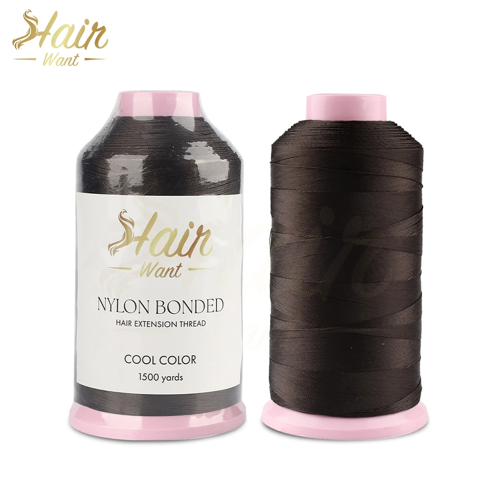 Hair Want-Extensión de cabello de nailon sin costuras, hilo para coser, tejer, postizos, accesorios de extensión, herramienta, 1500 yardas