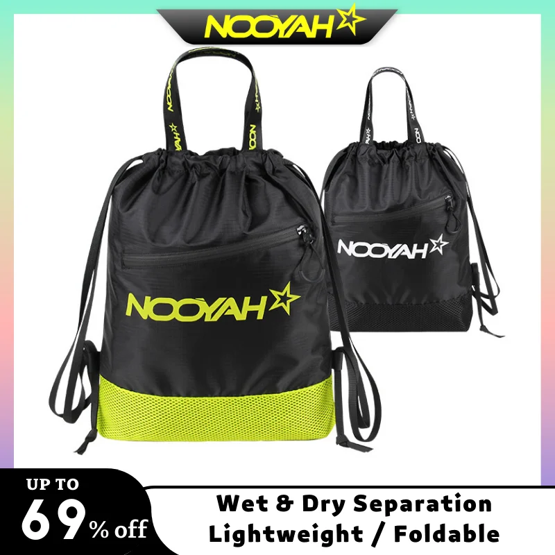 

Nooyah Drawstring Bag Gym Sport Swimming Backpack Wet & Dry Separation Bag Unisex Beach Outdoor Widening Pack Waterproof Packet