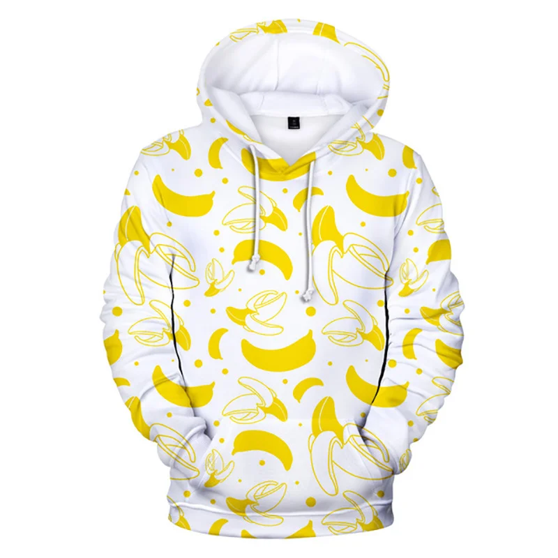 

3D Fruits Printed Hoodies Men Banana Apples Graphic Hooded Hoody Kid Fashion Funny Sweatshirts Y2k Pullovers Clothing Hoodie