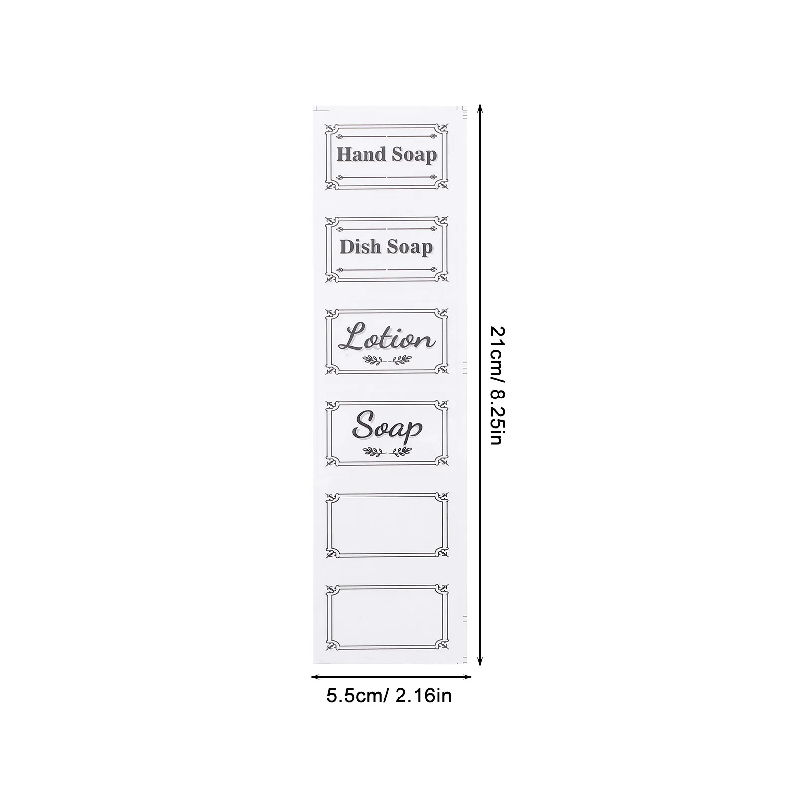 6Pcs Waterproof Soap Stickers Premium Paper with Waterproof Film Clear Fonts Easy-Tear Reusable for Soap Dispensers Bathroom