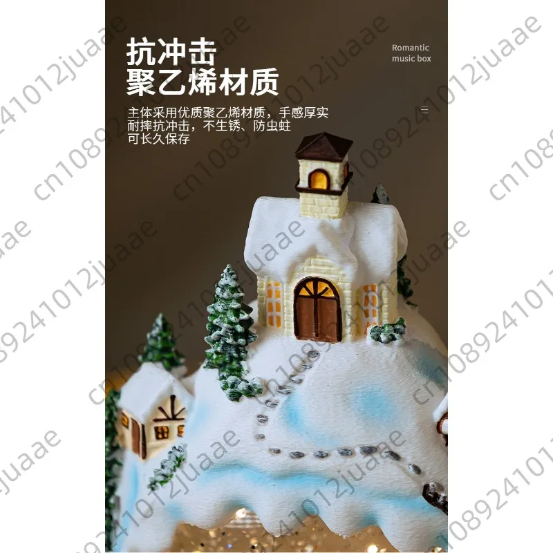New product village Christmas town scene arrangement ornament old man deer gift resin luminous wholesale
