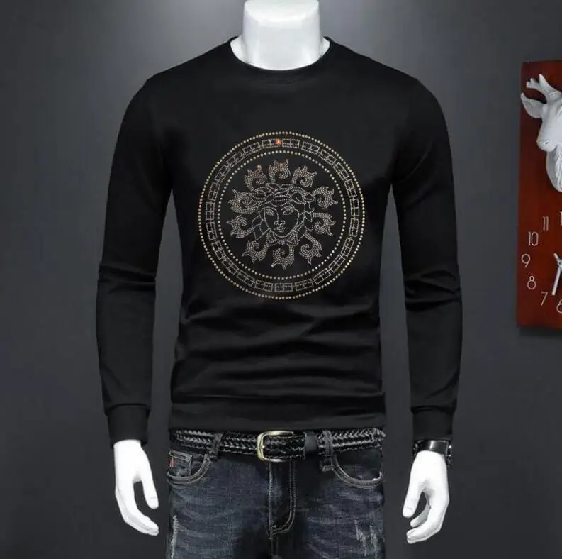 

2023 Rhinestones Pullover Sweatshirts Men style Fashion Casual Streetwear pullover New men Male