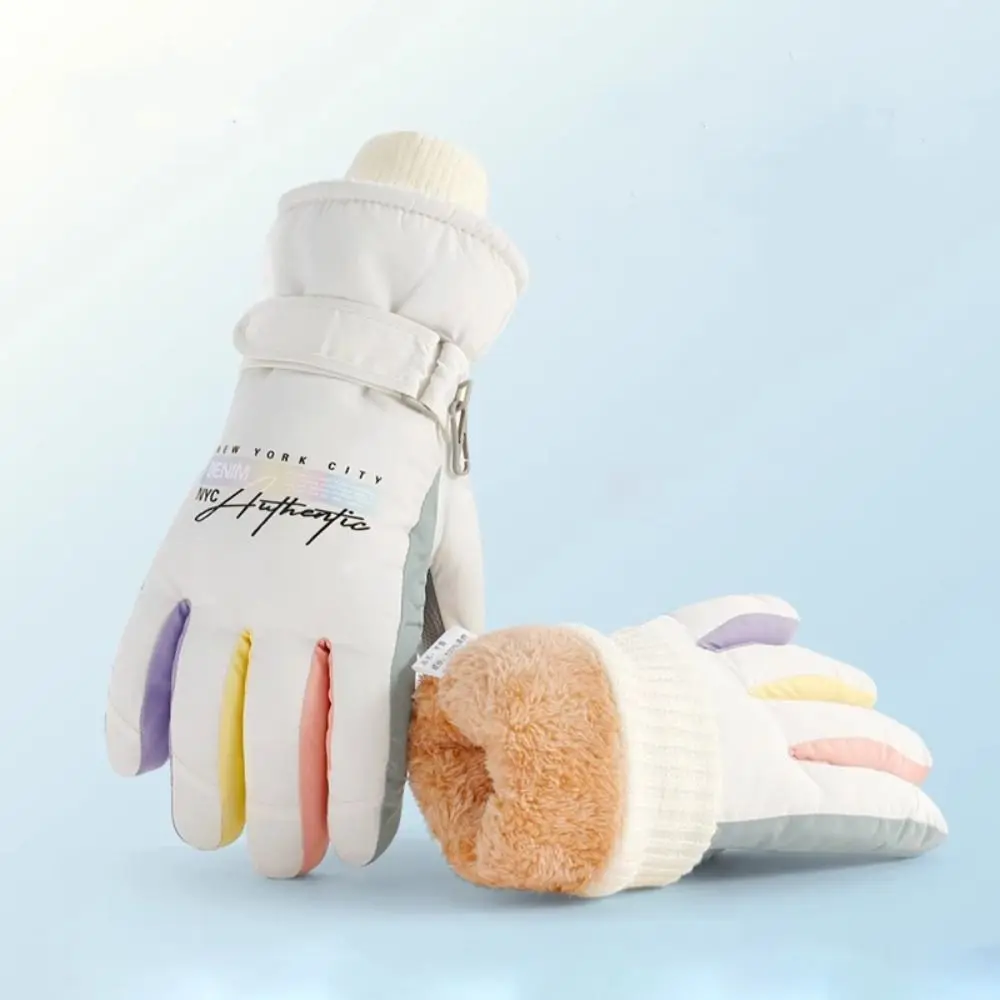 Gants de ski coupe-vent à écran tactile, mitaines épaisses, imperméables, doigt complet, randonnée, garder au chaud, simple, 506