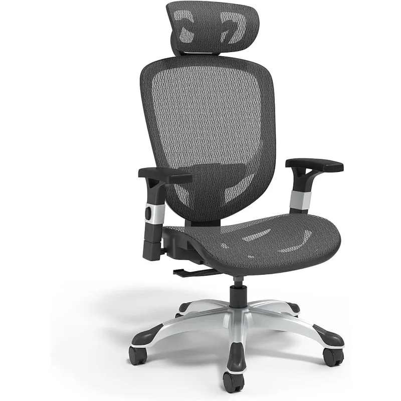 

Ergonomic Mesh Swivel Task Chair. Adjustable Black Office Chair with Breathable Mesh and Good Lumbar, Arm and Head Support.