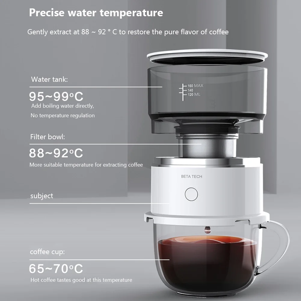 Mini Electric Coffee Machine Portable Hand Brew Coffee Bean Grinder Grinder Automatic Hand Drip Americano Maker Coffeeware