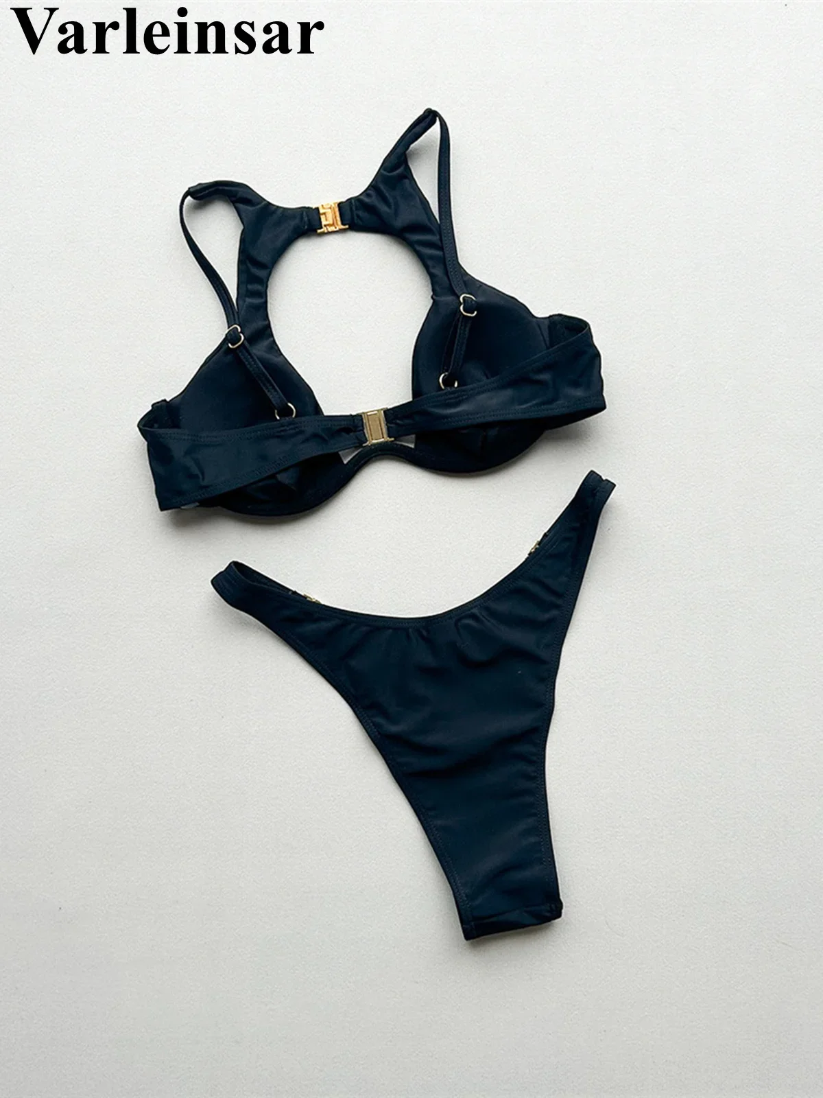 Three-pieces Bikini set Bather Bathing Suit Swim 3PCS With Skirt Underwired Cut Out Bikini Female Swimsuit Women Swimwear V7733
