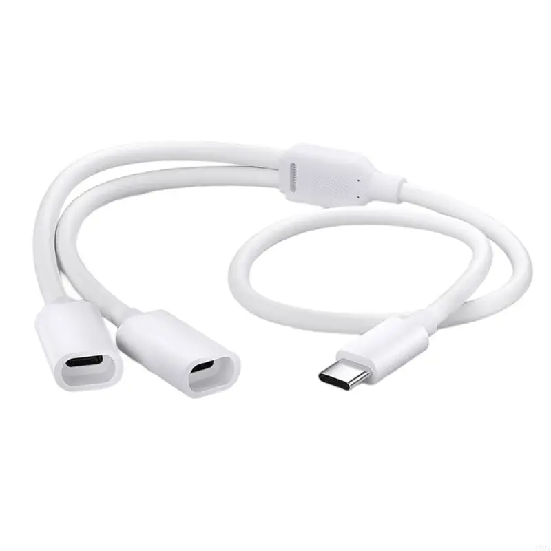193A Flexible Type C Splitter Cable For Double Panel Solar Cameras Secure Outdoor Monitoring Setups 480Mbps Fast Transfer