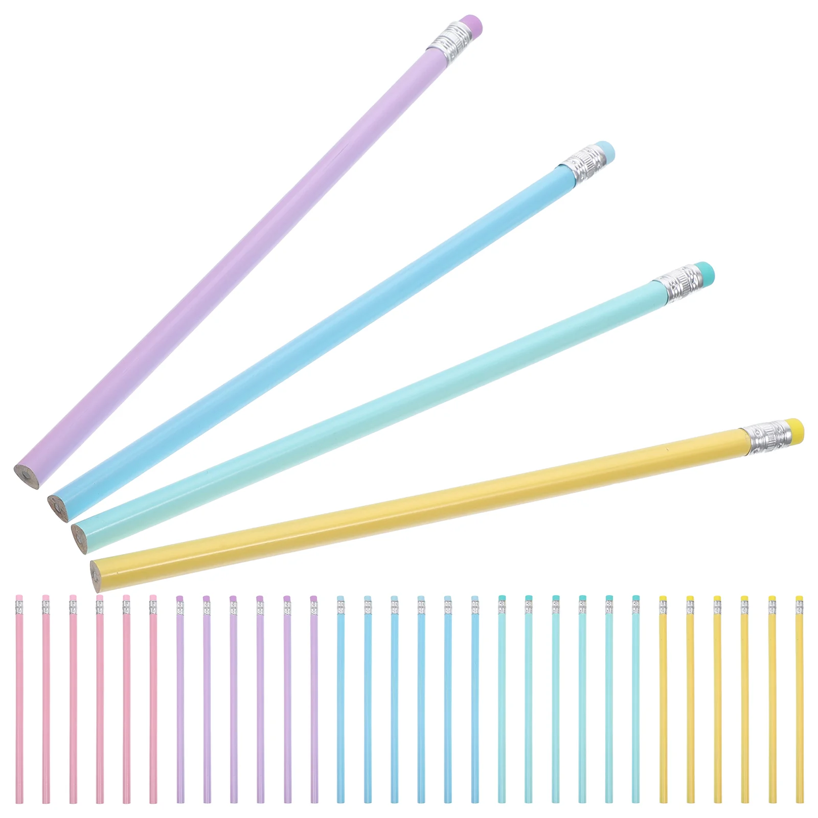 

50Pcs Multi-function Pencils Eraser Toppers Pencils Handheld Writing Pencils Painting Drawing Wood Pencils