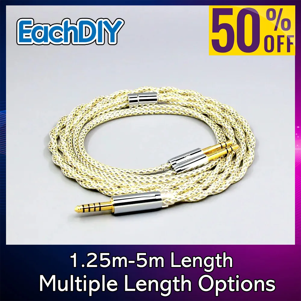 TypeS 23AWG Earphone Cable For Final Audio D8000 AFDS pro Design Pandora Hope vi Yamaha YH-50 Litz Shielding Silver OCC 8915