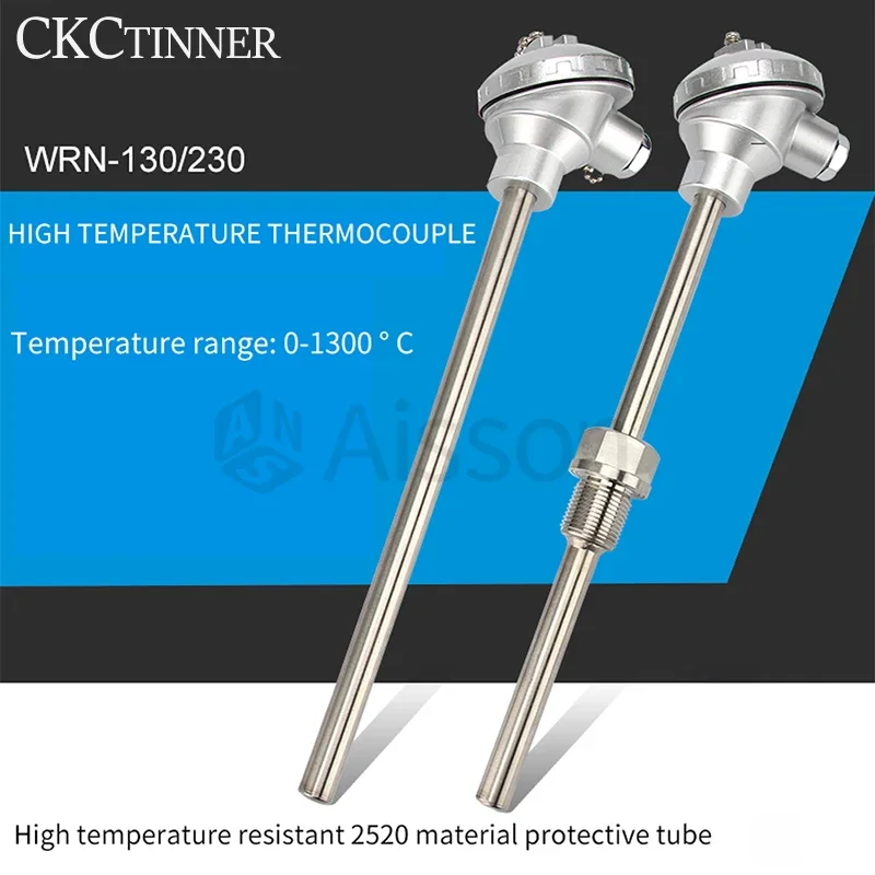 WRN-130 230 Probe K-type Armored Stainless Steel Explosion-proof Platinum RTD heat seal 1300 ℃ K-type sensor