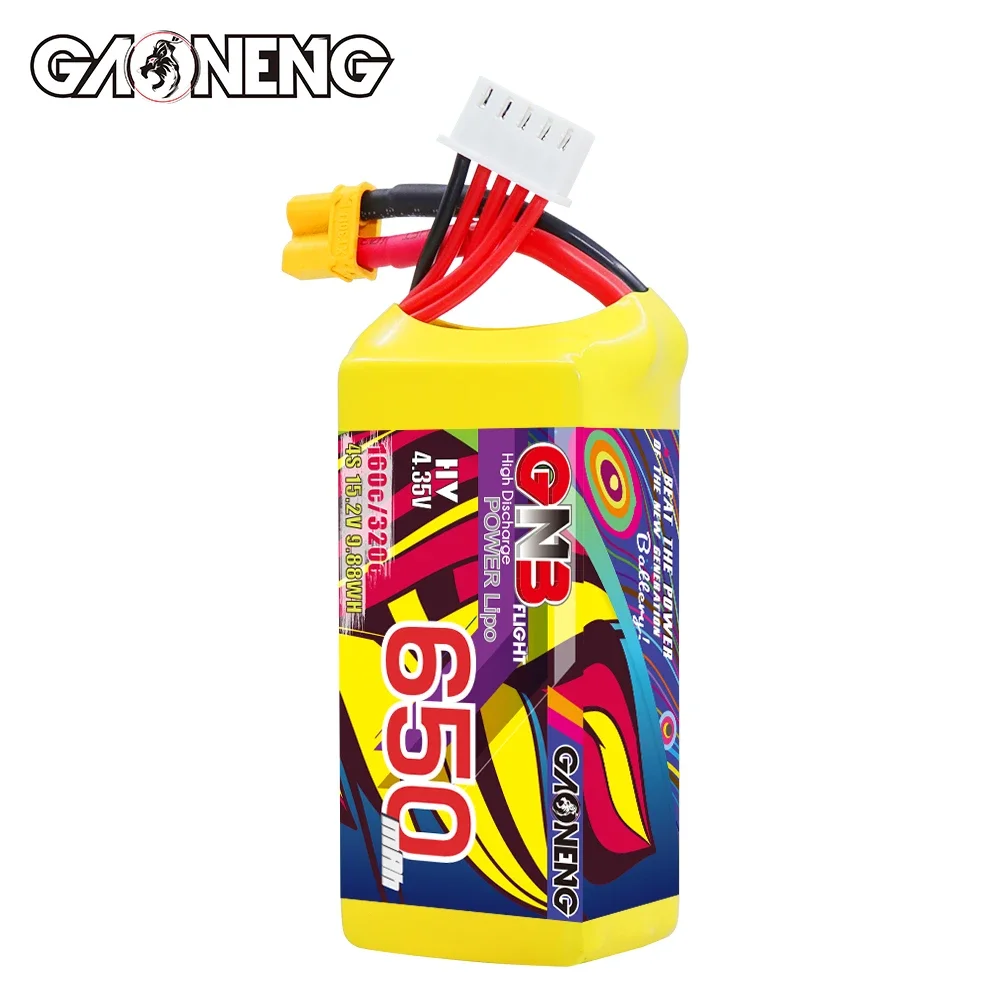 GAONENG 4S 650mAh 15.2V HV 160C LiPo Battery XT30 For 2.5 Inch FPV Drone Cinelog25 Cinelog30 CineBee CineWhoop RC Quadcopter