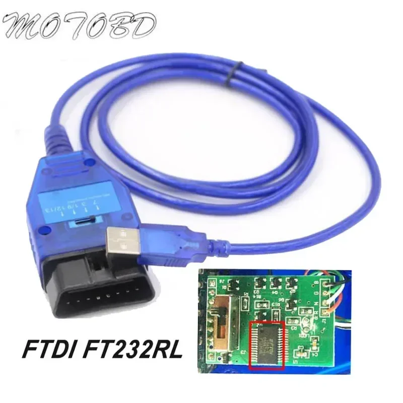 

Car Ecu Scan Tool 4 Way Switch Auto Car Obd2 16pin FTDI FT232RL Chip VAG USB Diagnostic Cable for Fiat VAG USB Interface