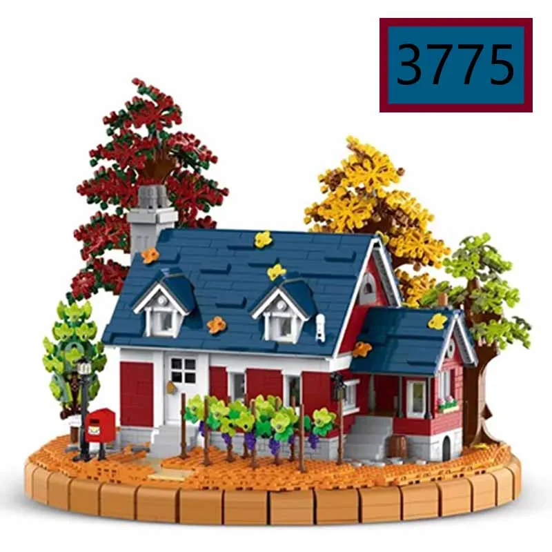 3775PCS Creative MOC City Streetview Wine Estate LED Light Model Architecture Building Bricks DIY Decoration Toy For Kids Gift