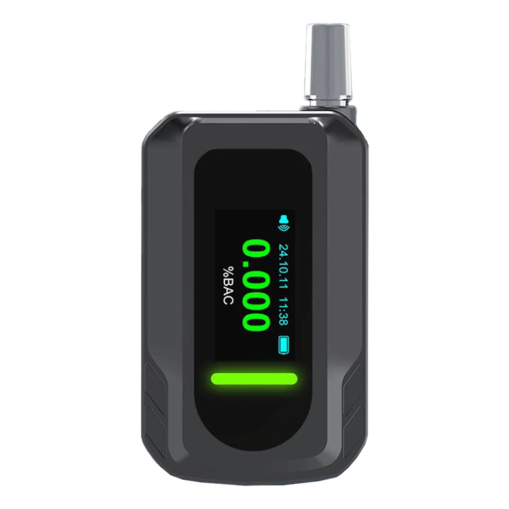 Portable Electrochemical Breath Tester D2000 with Compact ABS Construction Fuel Cell Sensor and Type C Rechargeable Battery