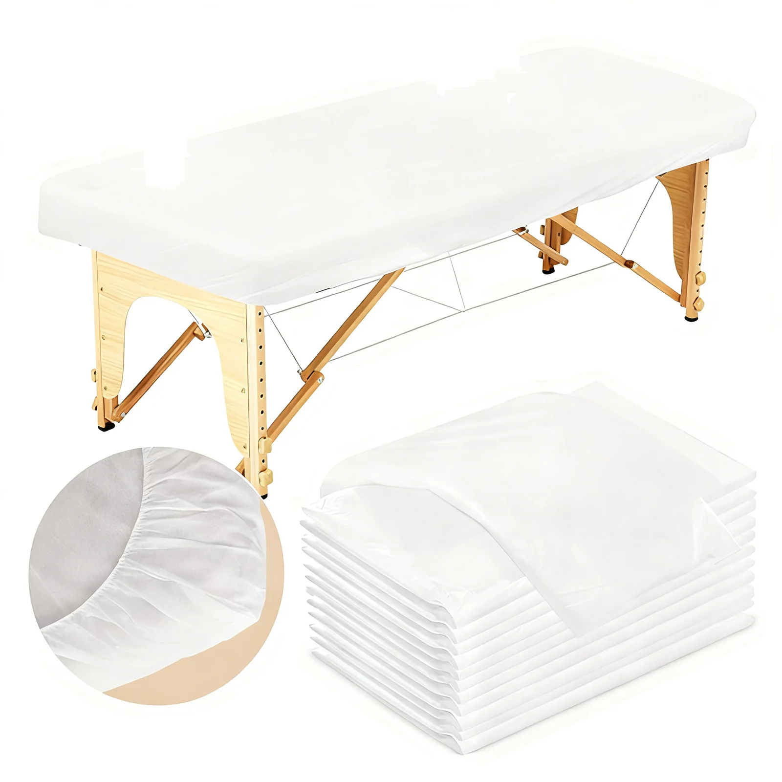 Elastic Fitted Disposable Bed Cover Nonwoven Bed Sheet Massage Table Cover Spa Liner Beauty