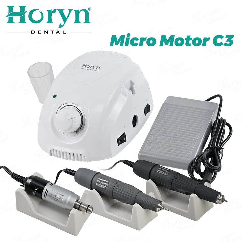 65W Dental Electric Micro Motor Machine Control Box 33E/MH37LN Handle 35K/45K/50K Polishing Nail Drill Nail File Tools