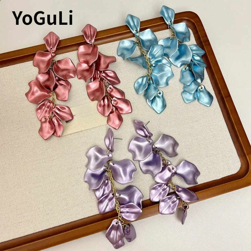 

Fashion Jewelry Elegant Temperament Flower Tassel Earrings For Women Wedding Gifts Delicate Design Ear Accessories Hot Sale