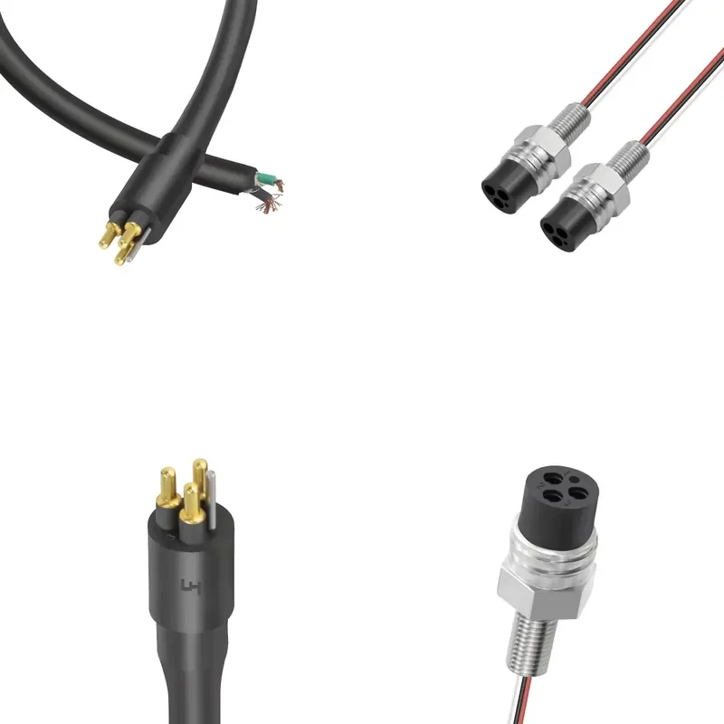 MCIL3M/MCBH3FSS Underwater Submarine Connection Cable Female Inline Male Bulkhead Connector