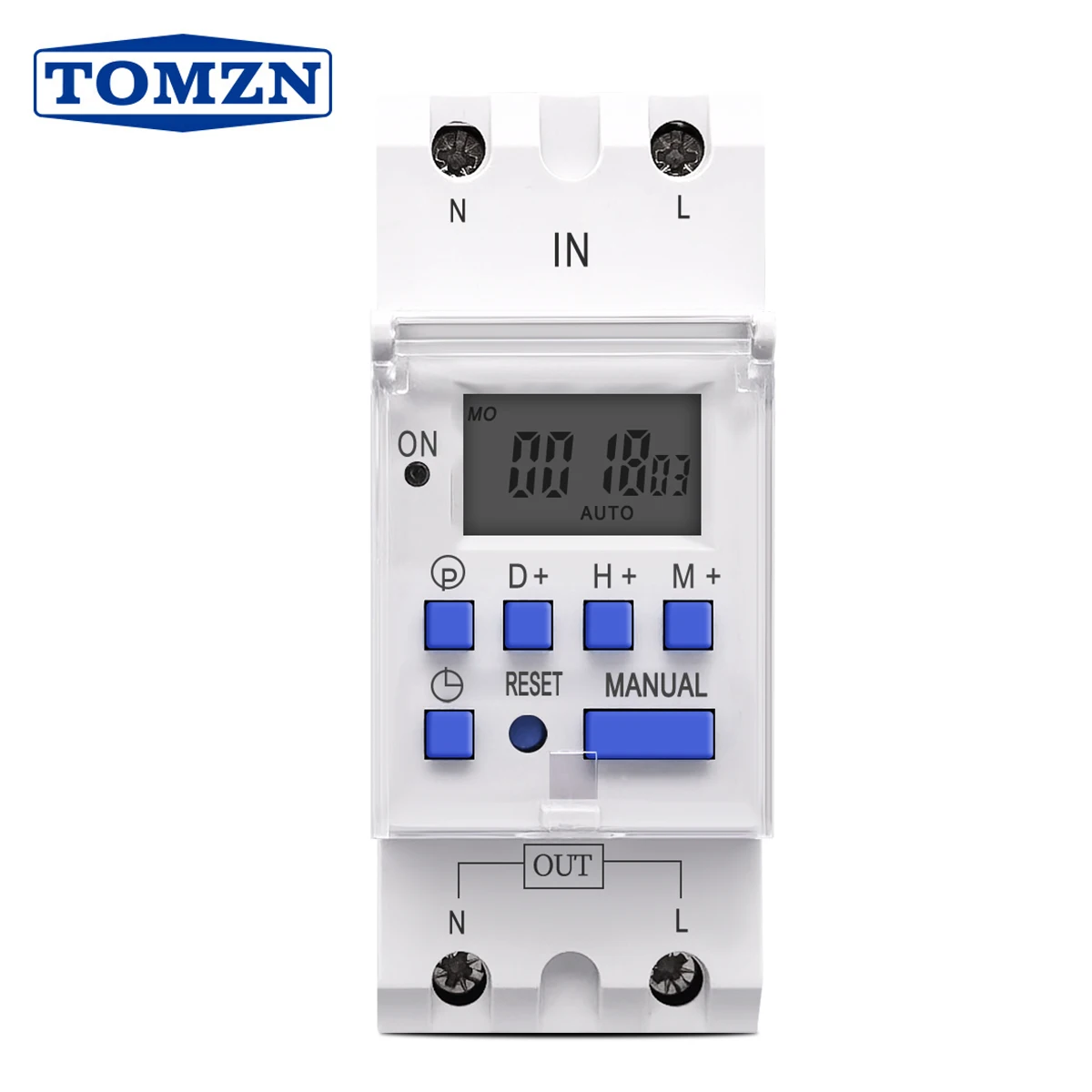 TOMZN New type Din Rail single phase Weekly 7 Days Programmable Digital TIME SWITCH Relay Timer AC 220V 230V 12V 24V 48V 16A