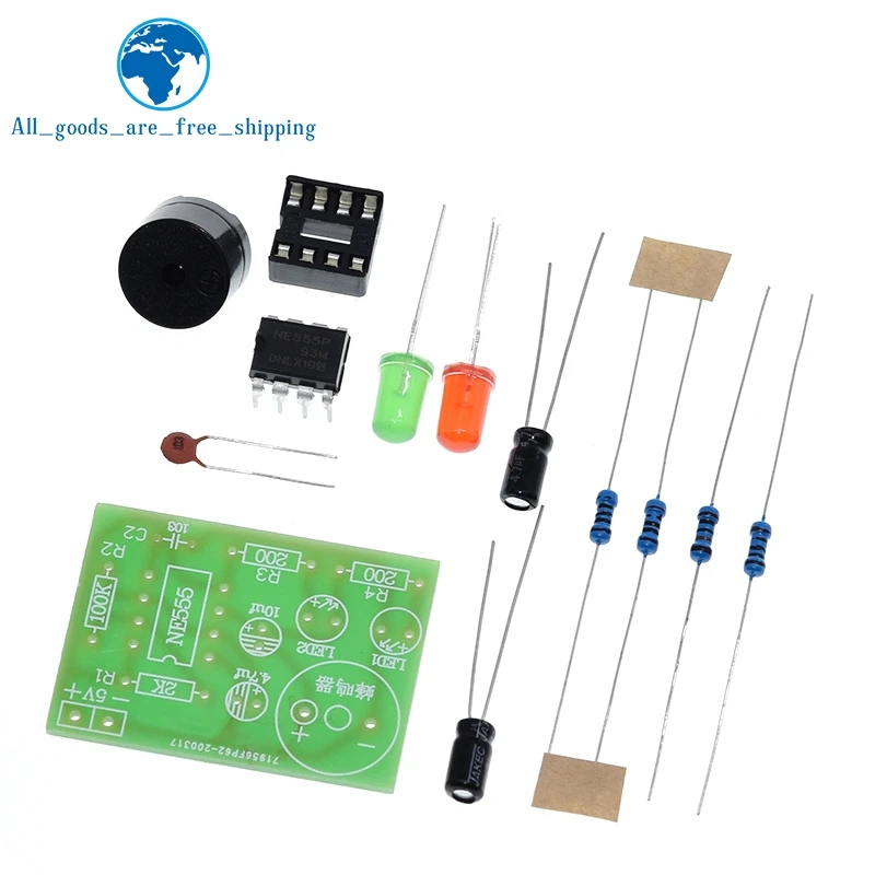 NE555 Multivibrator Kit NE555P Steady-state Circuit Dual Flash LAMP DIY Training Maker Student Lab DIY Learing Kit for Arduino
