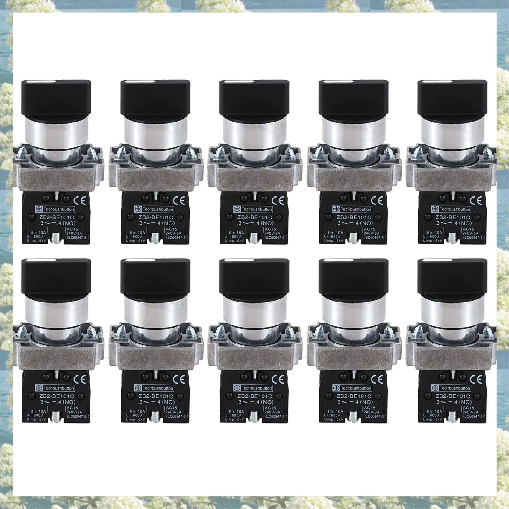 Best Of 2025-10X 22 мм с фиксацией 2 NO 3-позиционный поворотный переключатель ZB2-BE101C Черный